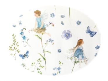 Elfengarten blau - Acufactum Baumwollstoff